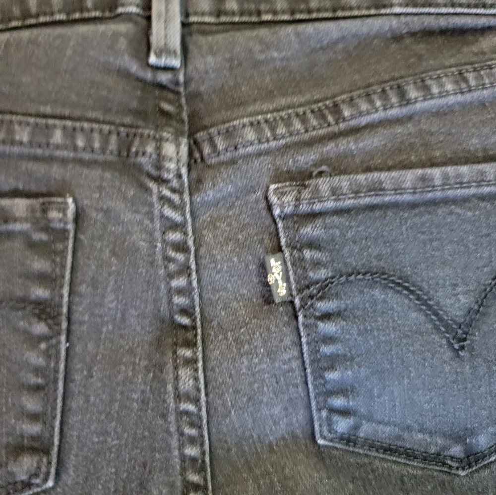 LEVIS Size 0/25 Black  Demi Curve Jeans Modern slim leg clasic rise  good condit - Picture 10 of 11